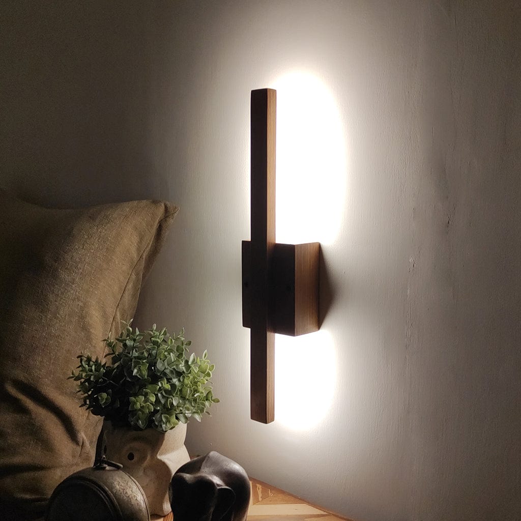 Lineo Brown Wooden LED Wall Light (BULB NOT INCLUDED)