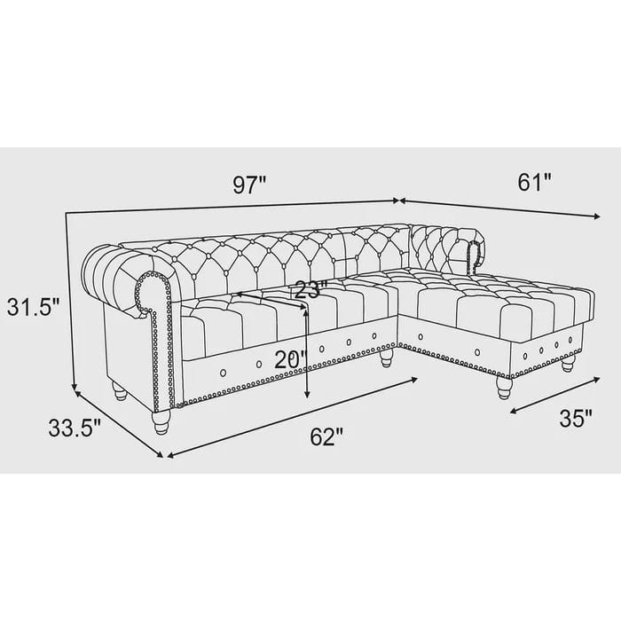 Lora 2 - Piece Upholstered Chaise Sectional