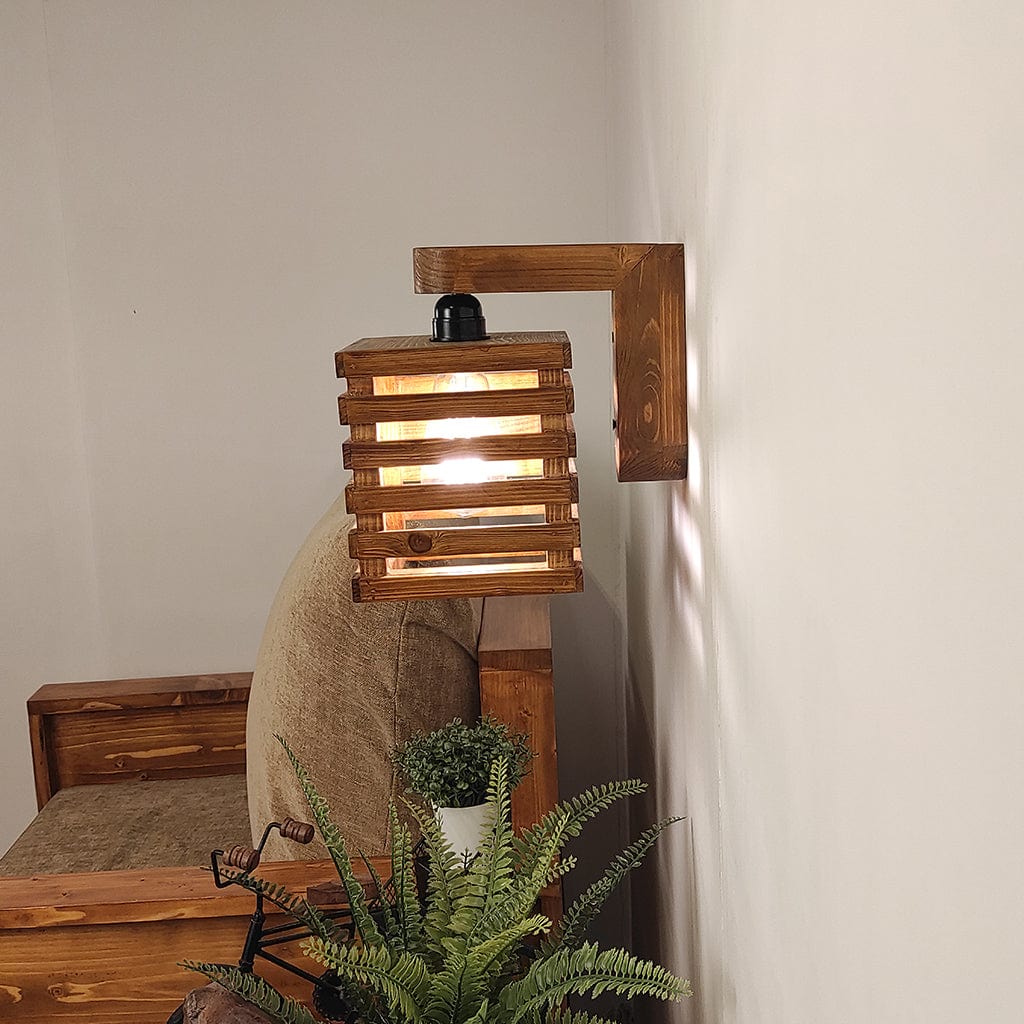 Lyon Brown Wooden Wall Light (BULB NOT INCLUDED)