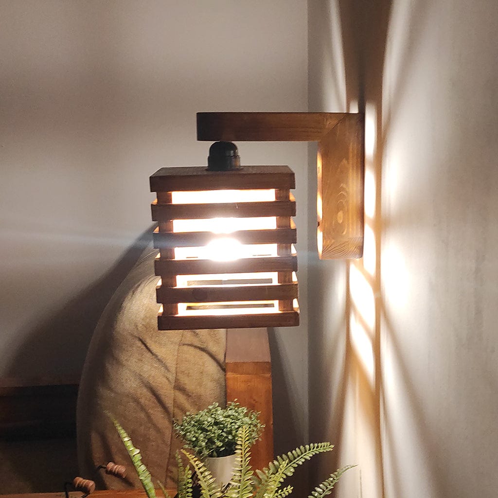 Lyon Brown Wooden Wall Light (BULB NOT INCLUDED)