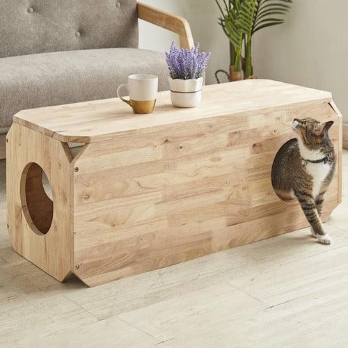 Modular Wooden Kitten Bench Cat House With Open Corners By Miza - Ouch Cart 