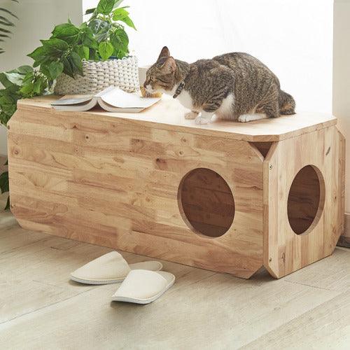 Modular Wooden Kitten Bench Cat House With Open Corners By Miza - Ouch Cart 