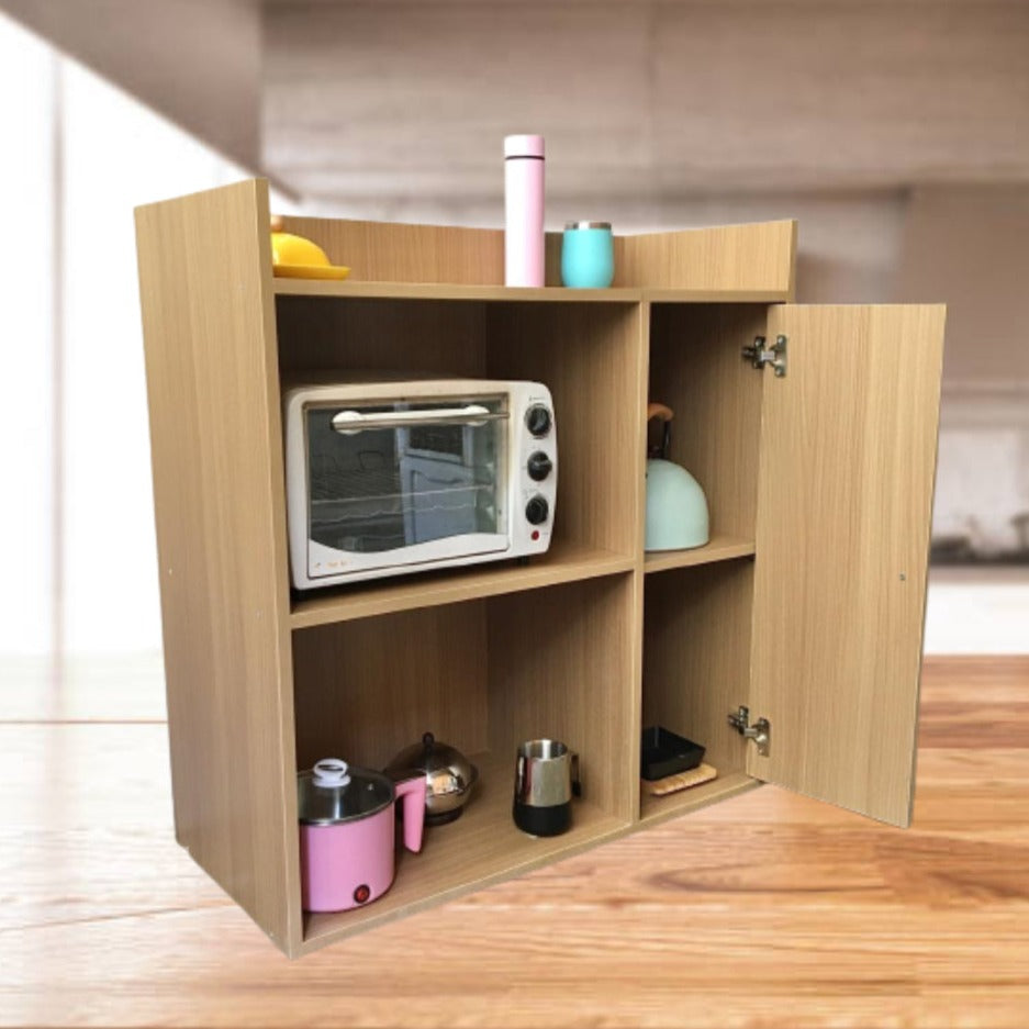 Microwave Storage Cabinet With Panel Door In Natural Wood By Miza
