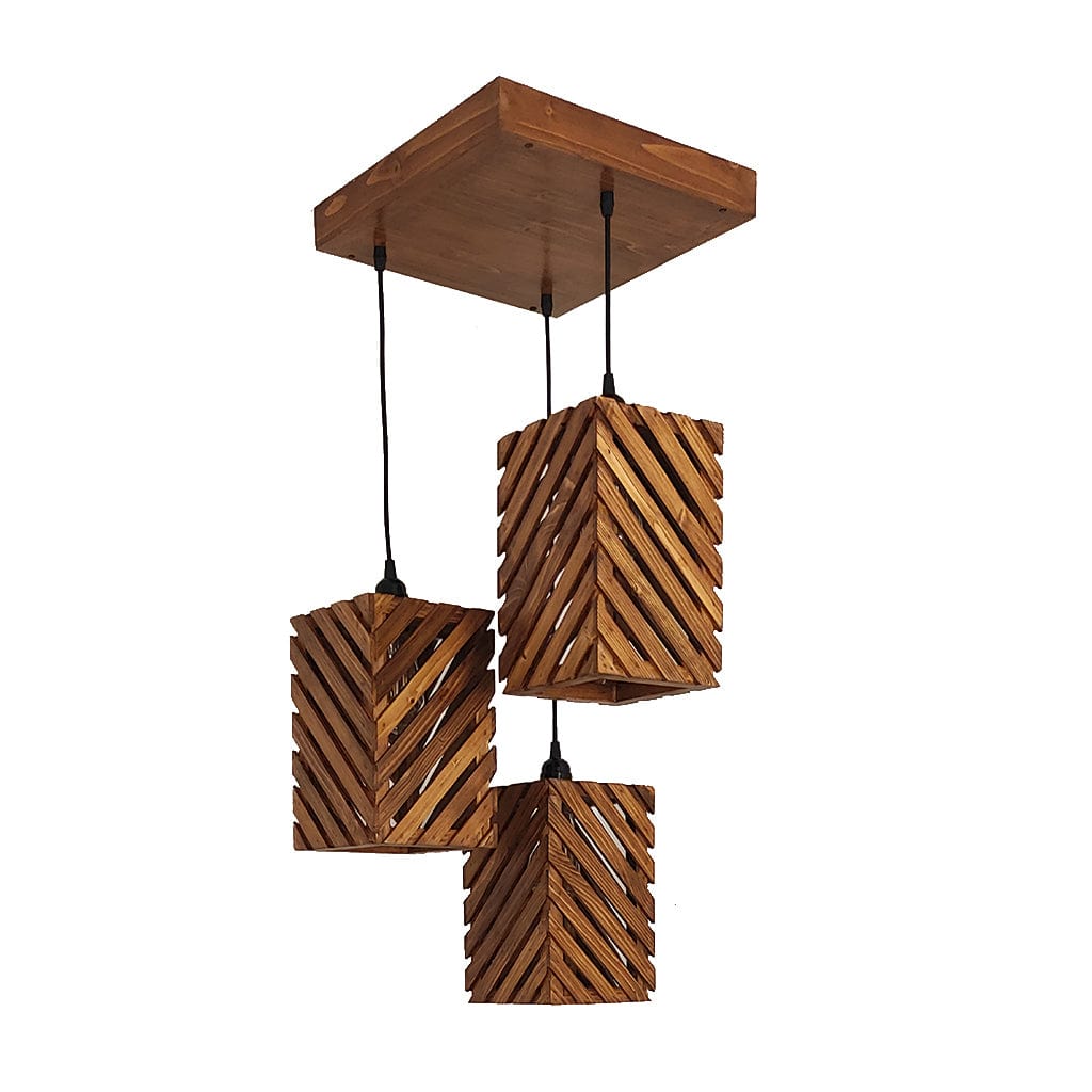 Oblique Brown Cluster Hanging Lamp (BULB NOT INCLUDED)