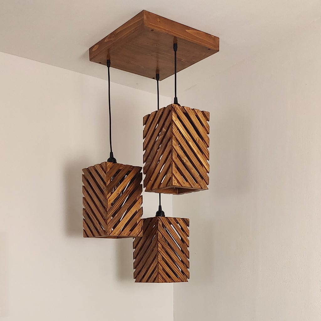 Oblique Brown Cluster Hanging Lamp (BULB NOT INCLUDED)