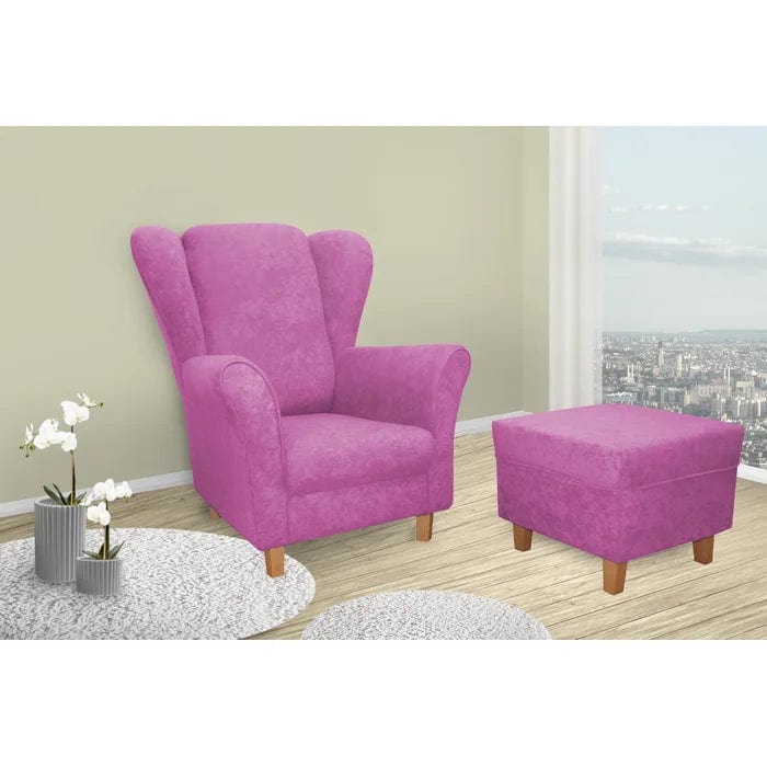 Donaghy wing chair with footstool