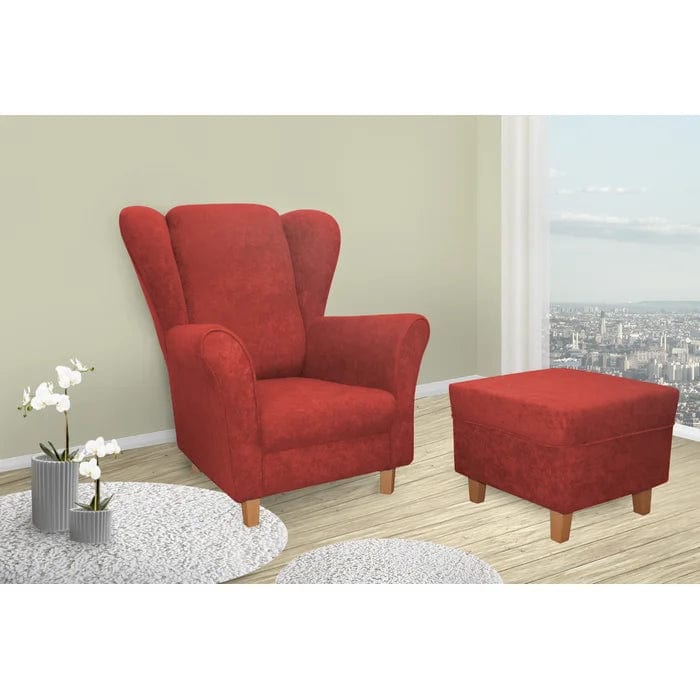 Donaghy wing chair with footstool
