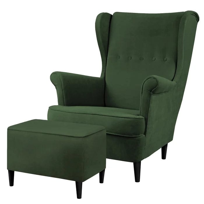Mallmon wing chair with footstool