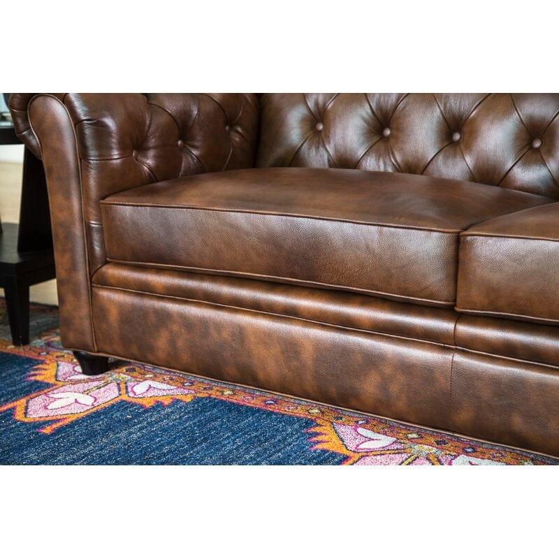 Rolled Arm Back Tufted Chesterfield Sofa