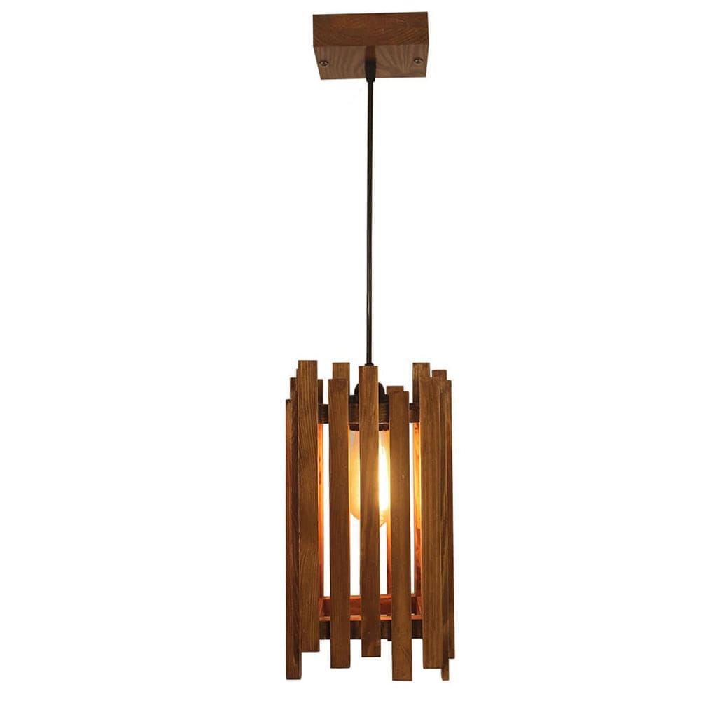 Palisade Brown Wooden Single Hanging Lamp (BULB NOT INCLUDED)