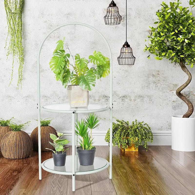 Plant Stand: 2 tier Metal Plant Stand
