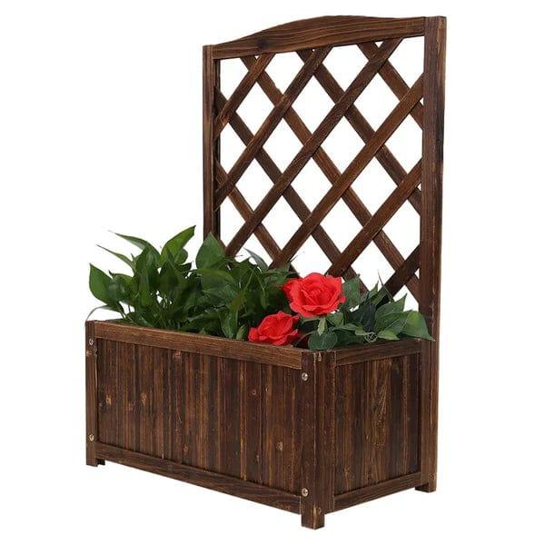 Plant Stand: Rectangular Multi-Tiered Solid Wood Plant Stand - Ouch Cart 