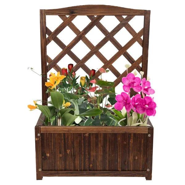 Plant Stand: Rectangular Multi-Tiered Solid Wood Plant Stand - Ouch Cart 