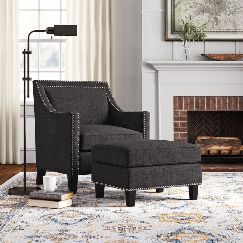 Wide Armchair and Ottoman