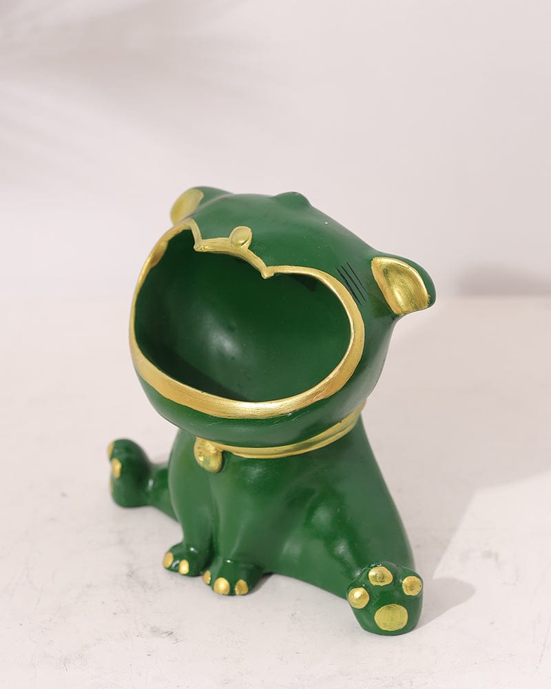 Beautiful Green Small Resin laughing Statue For Home Decoration