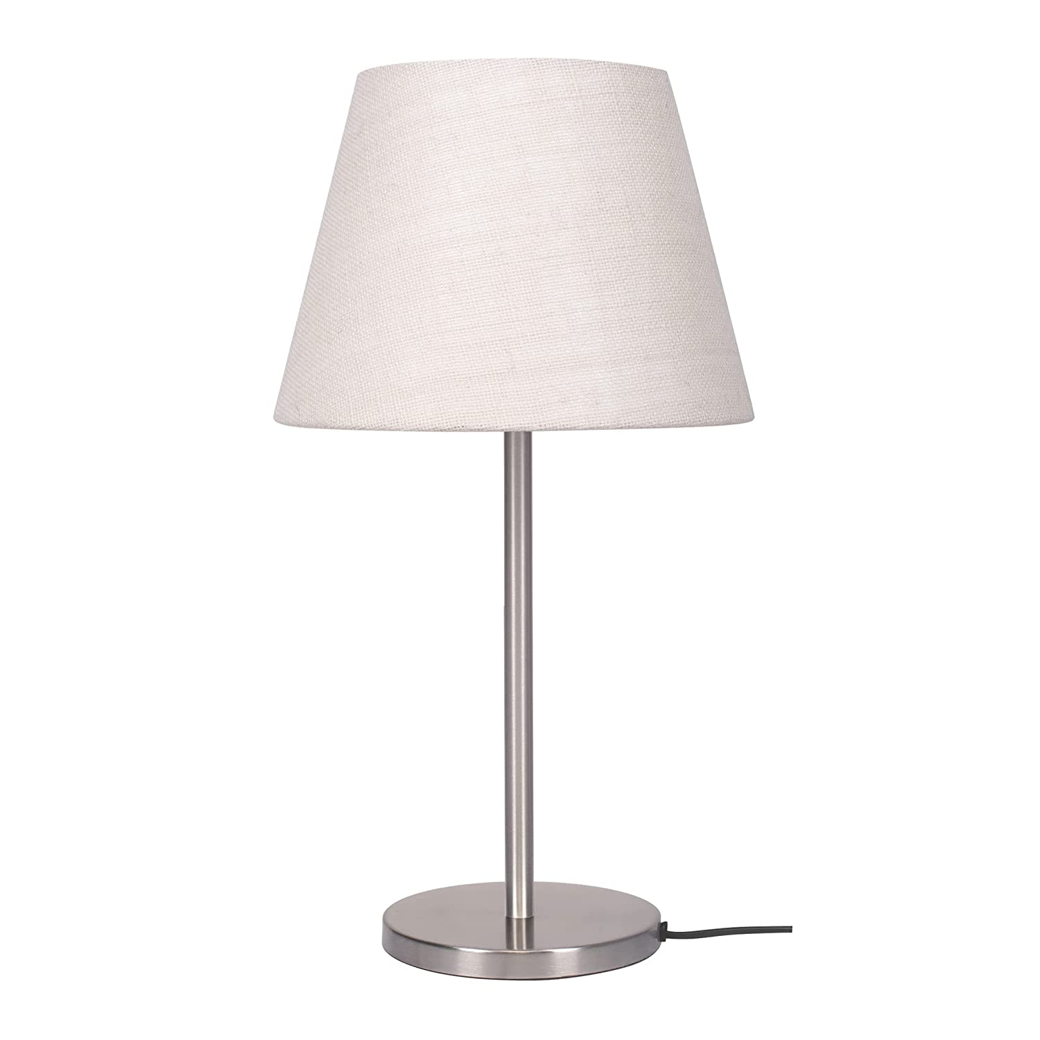 Modern & Sleek Stainless Steel Silver Finish Table Lamp 10 Inches