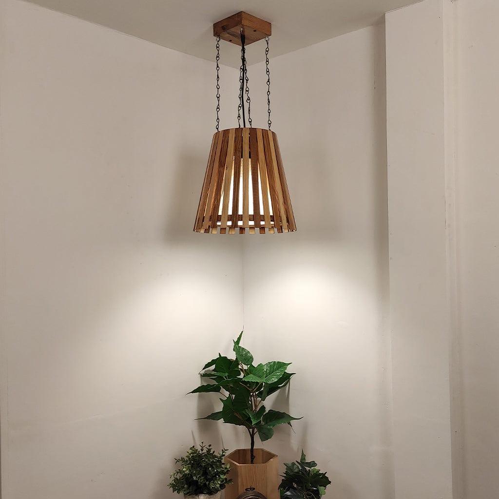 Soyuz Beige & Brown Wooden Single Hanging Lamp - Ouch Cart 