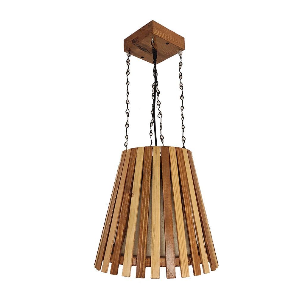 Soyuz Beige & Brown Wooden Single Hanging Lamp - Ouch Cart 