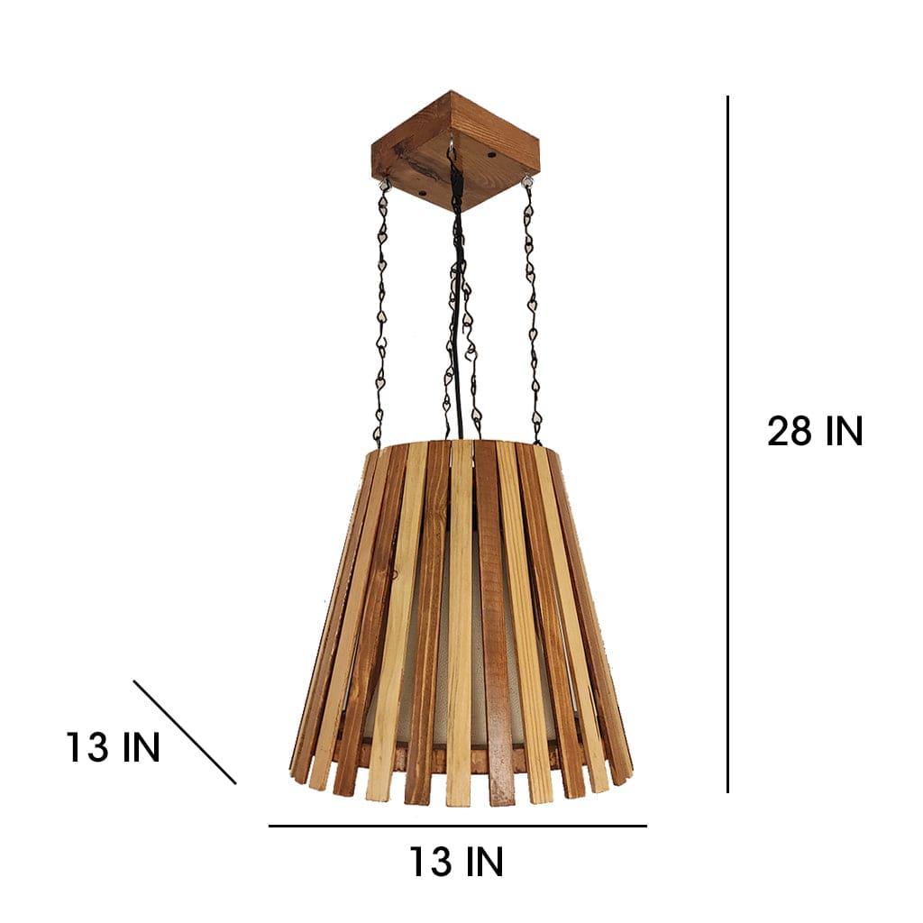 Soyuz Beige & Brown Wooden Single Hanging Lamp - Ouch Cart 