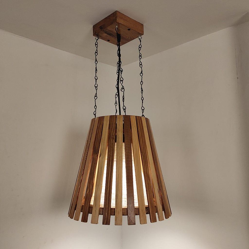 Soyuz Beige & Brown Wooden Single Hanging Lamp - Ouch Cart 