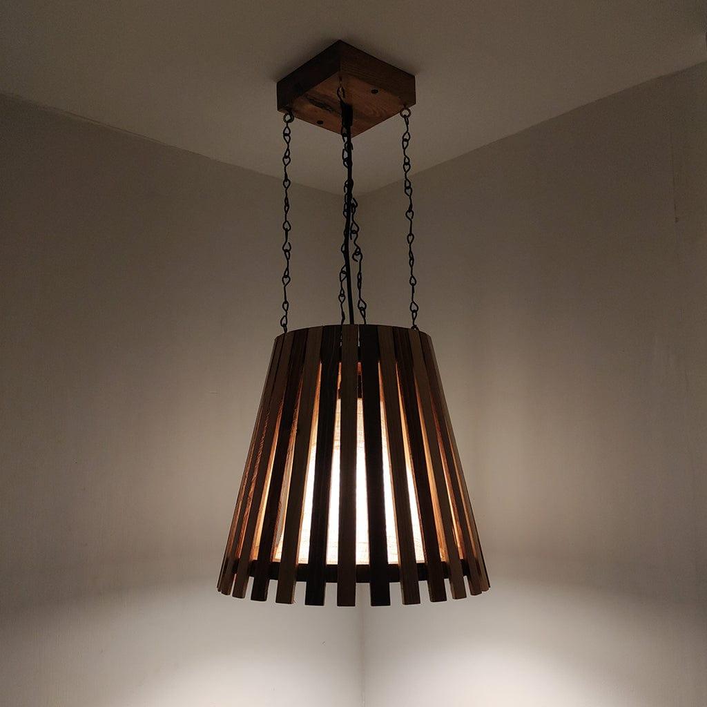 Soyuz Beige & Brown Wooden Single Hanging Lamp - Ouch Cart 