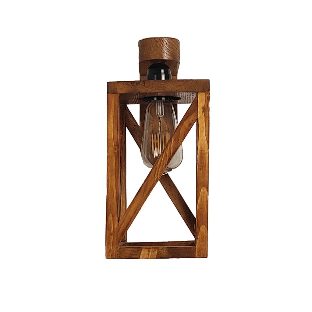Symmetric Brown Wooden Wall Light (BULB NOT INCLUDED)