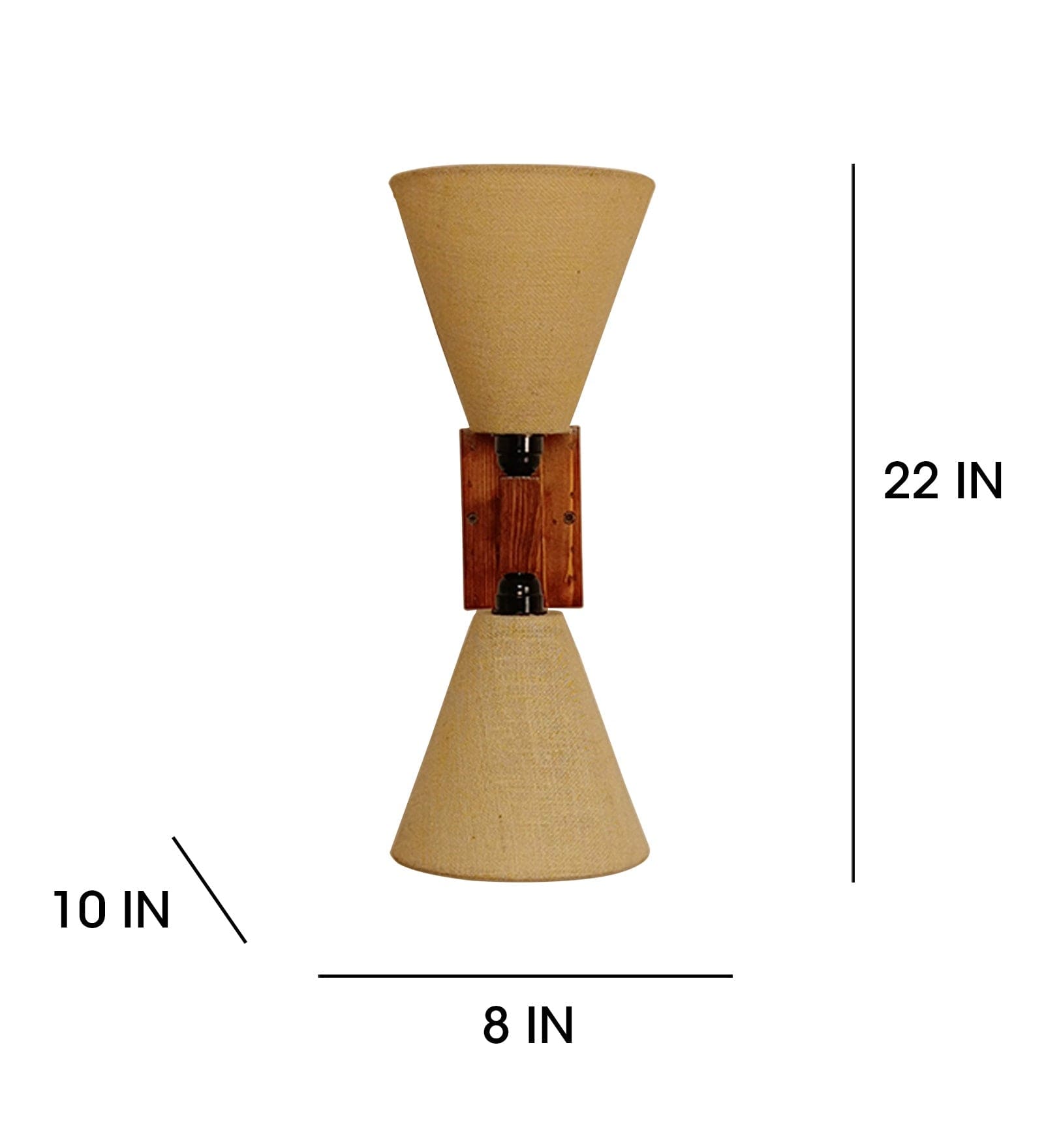 Terzo Duo Brown Wooden Wall Light (BULB NOT INCLUDED)
