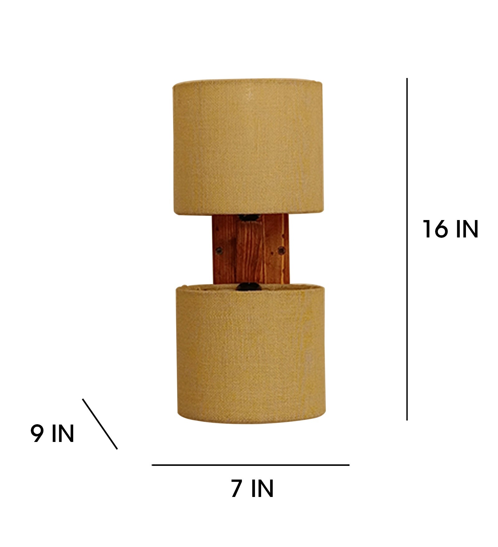 Tesca Duo Brown Wooden Wall Light - (BULB NOT INCLUDED)