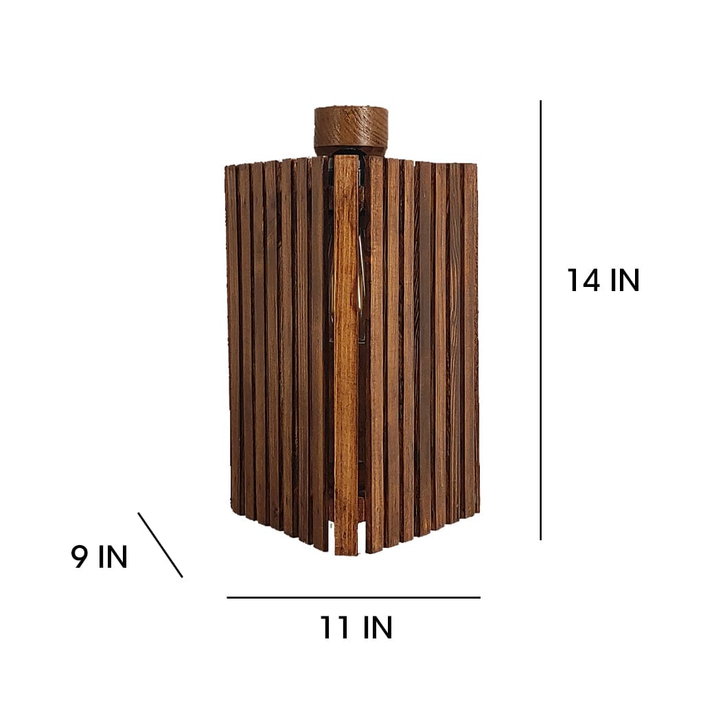 Trikona Brown Wooden Wall Light (BULB NOT INCLUDED)