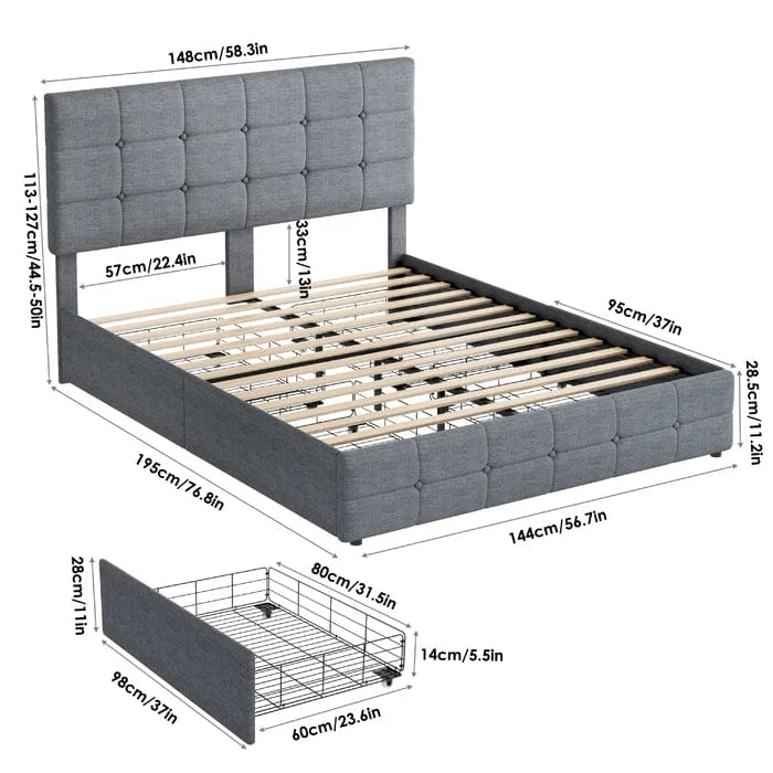 Walken Tufted Storage Platform Bed