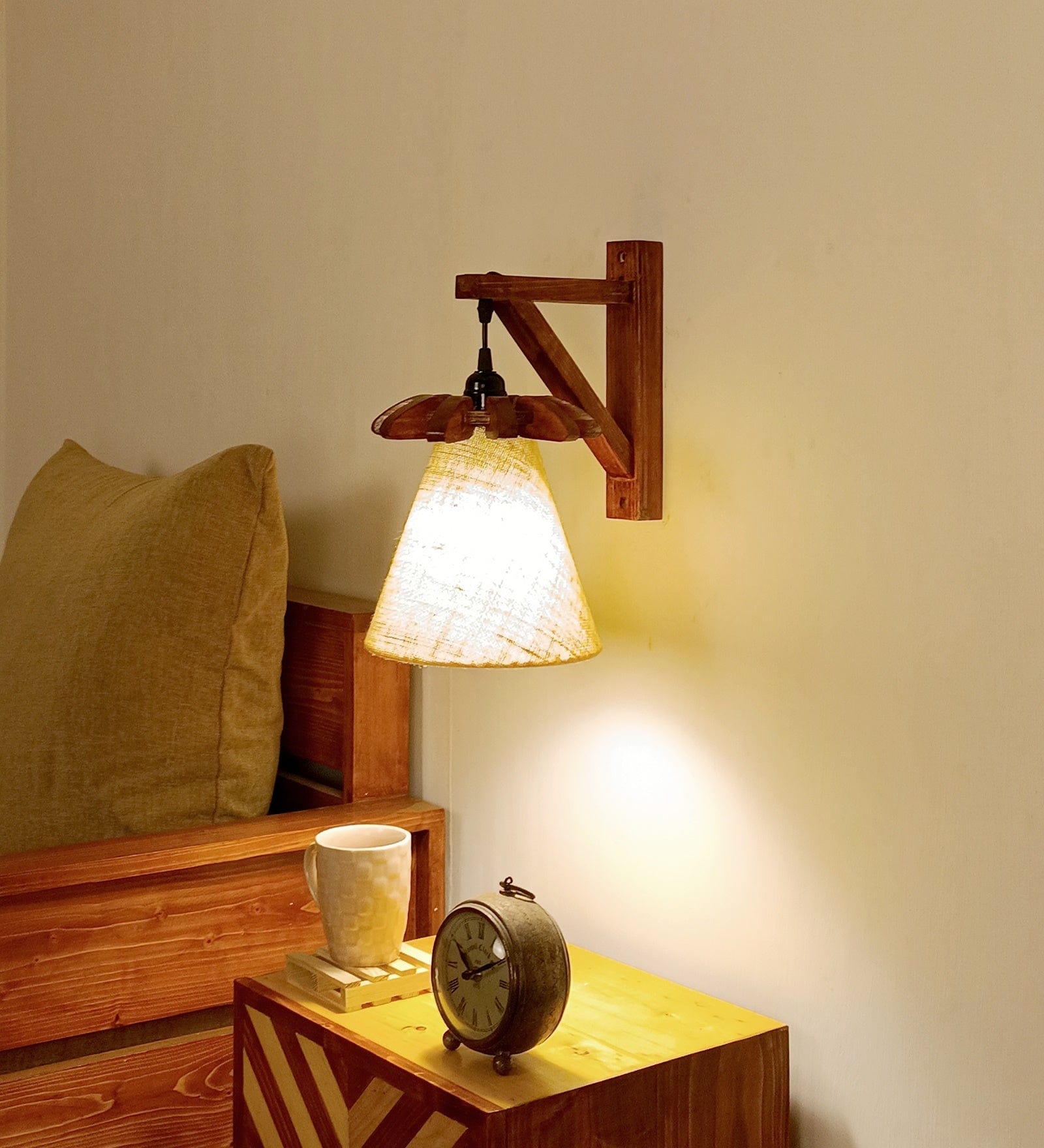 Twirl Brown Wooden Wall Light (BULB NOT INCLUDED)