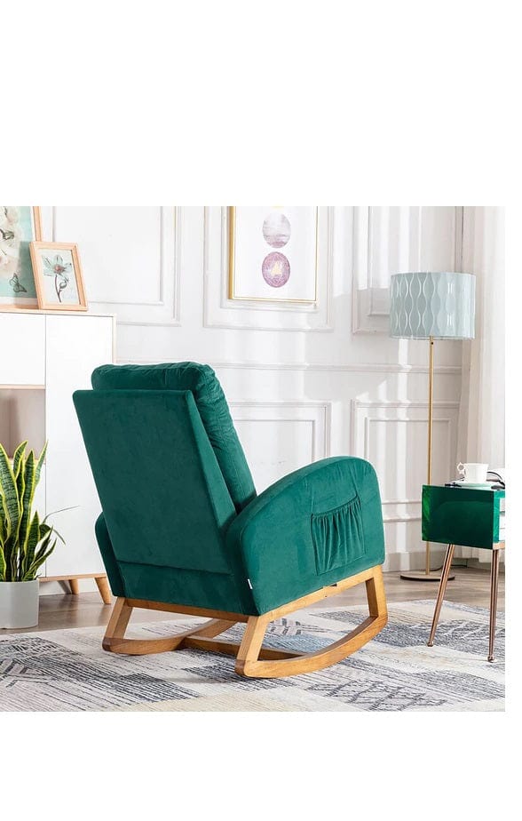 Wooden Glider Rocking Chair (Green)
