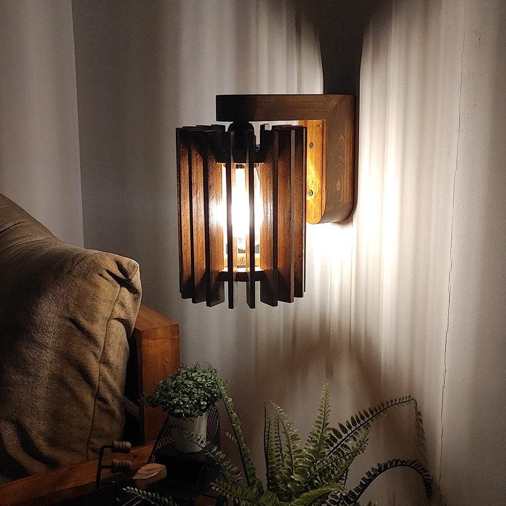 Ventus Brown Wooden Wall Light (BULB NOT INCLUDED)