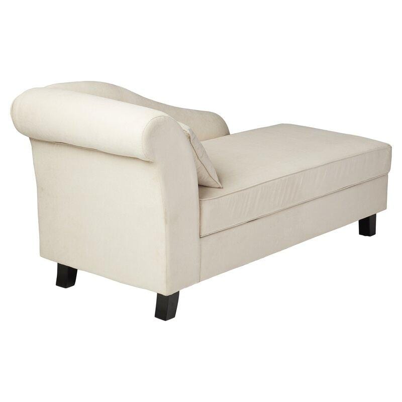 One Left-Arm Chaise Recessed Arms Chaise Lounge with Storage