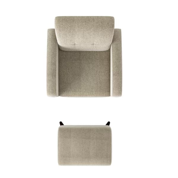Wesson Wide Tufted Armchair and Ottoman