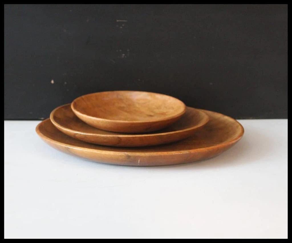 WOODEN ROUND PLATE SET OF 3|| FOOD GRADE