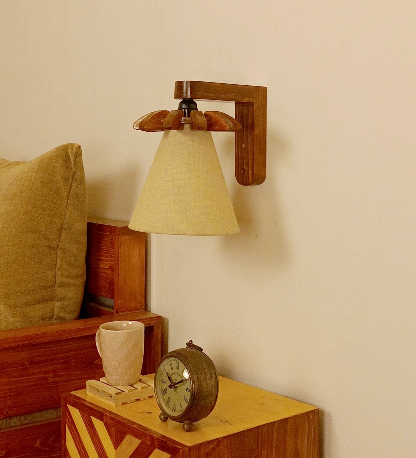 Whirl Brown Wooden Wall Light (BULB NOT INCLUDED)