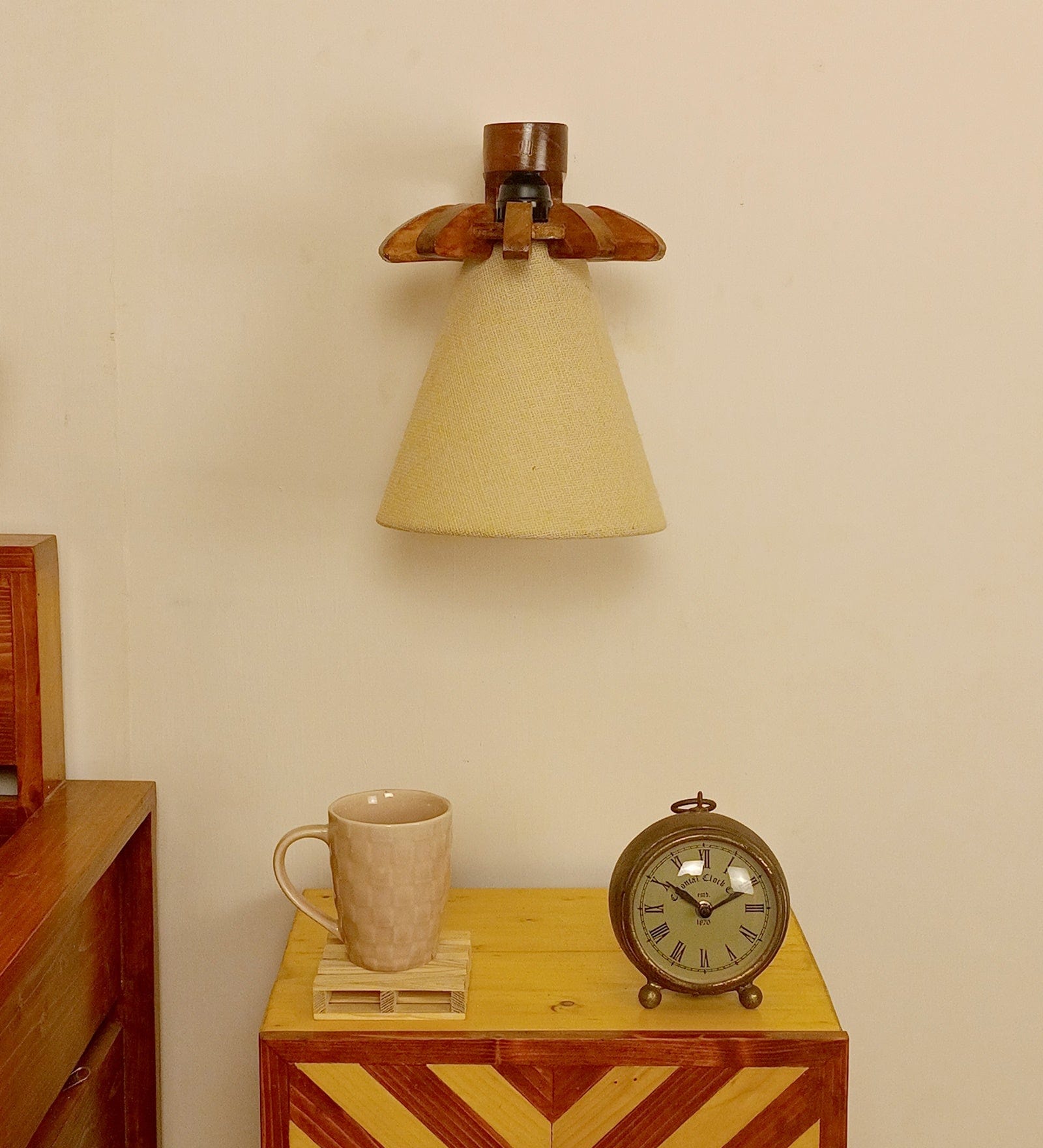 Whirl Brown Wooden Wall Light (BULB NOT INCLUDED)