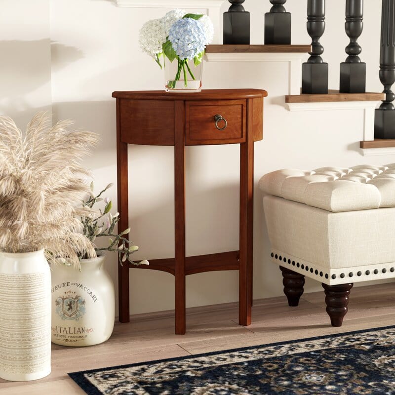Wilfredo Tall Solid Wood End Table with Storage
