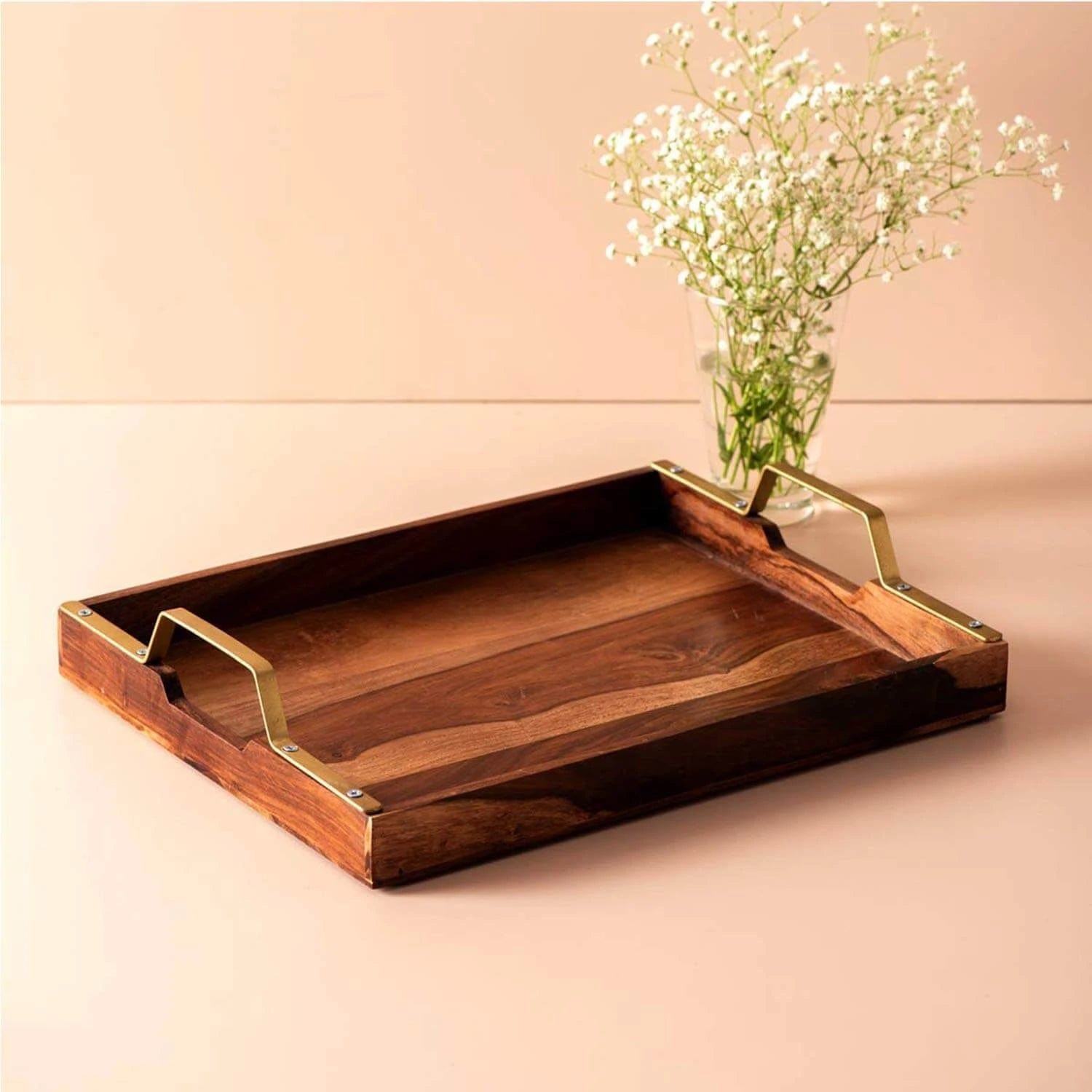 WOODEN CUTLERY STAND AND SERVING TRAY COMBO II FOOD GRADE