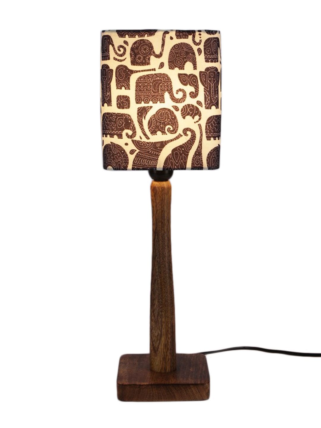 Tiny Elephants Wooden Lamp