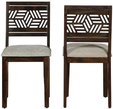 Wooden Aptitude Arm Solid Wood Cushioned Dining Chair Set of 2 PCs