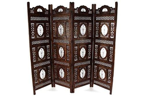 Wood Room Divider Partitions for Living Room 4 Panels  Room Separators Screen Panels Wooden Partition Room Dividers for Home & Kitchen Office