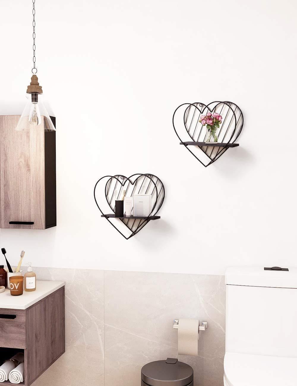 Wall Shelf Metal Floating Shelves Heart Design