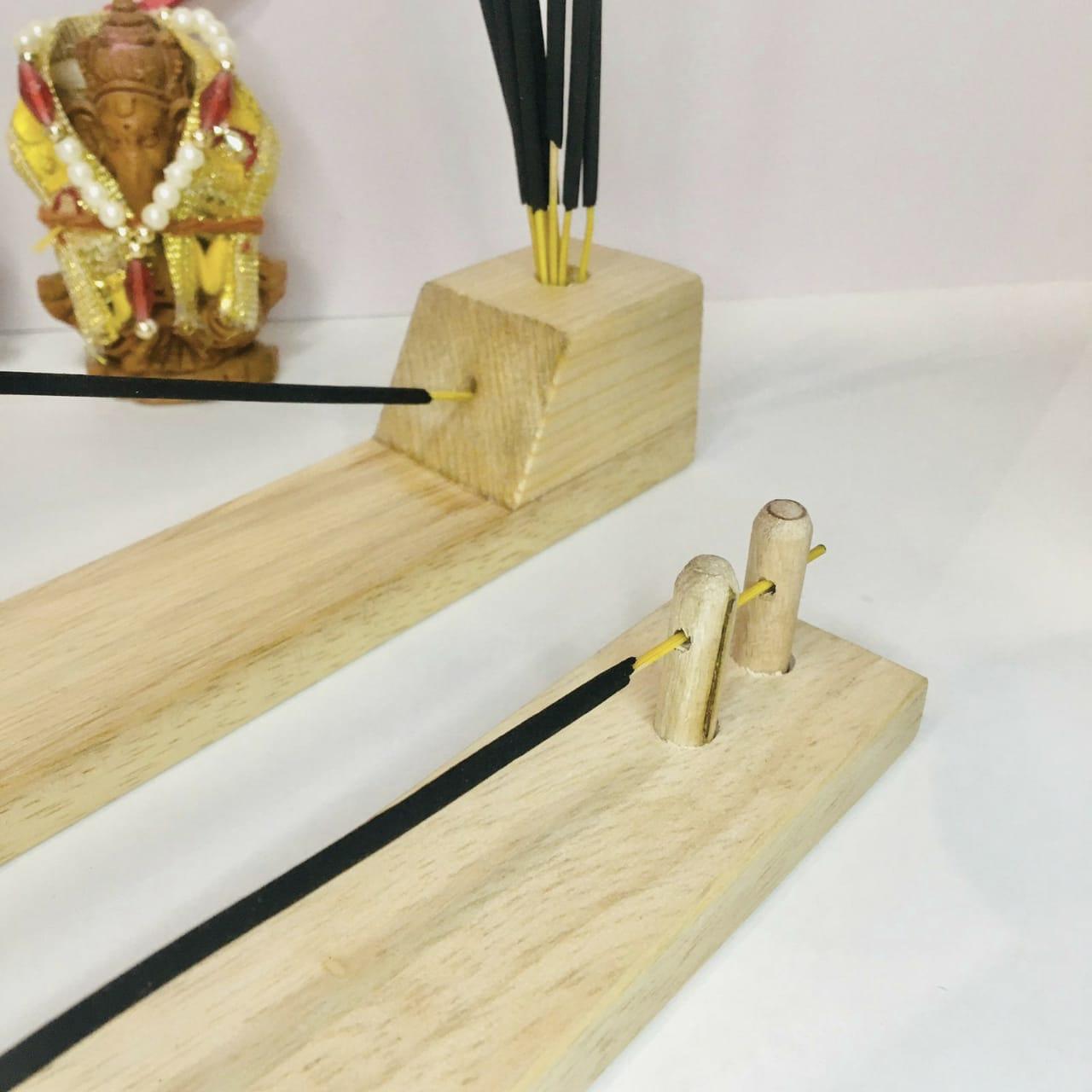 Reliable Wooden Agarbatti Stand with Ash Catcher Dhoop Stick Holder For Home Mandir By Miza - Ouch Cart 