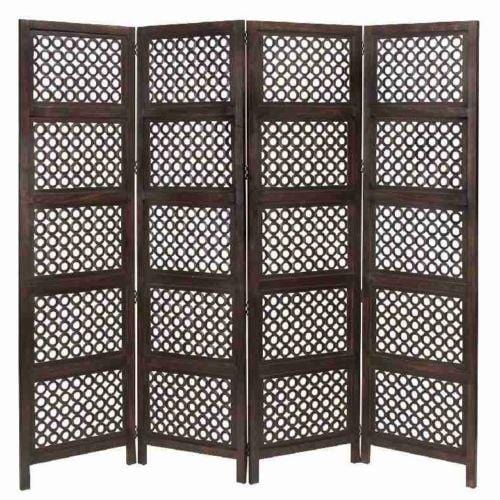 4 Panel Wood Room Divider Partitions for Living Room 4 Panels - Room Separators Screen Panels Wooden Partition Room Divider Panels for Home & Kitchen Office