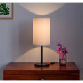 Black Sleek Table Lamp Cylindrical Shade