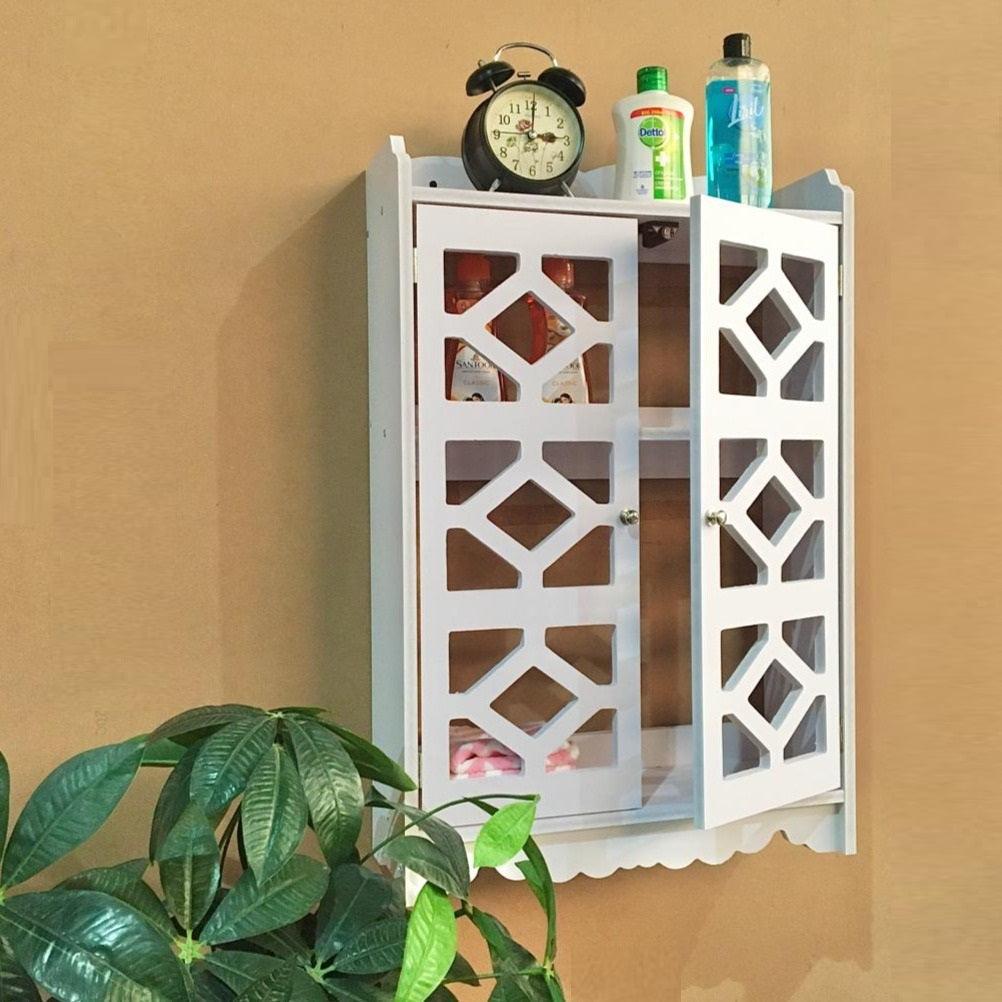 Mounted Pvc Bathroom CNC Wall Mounted PVC Storage Cabinet Furniture For Bathroom B