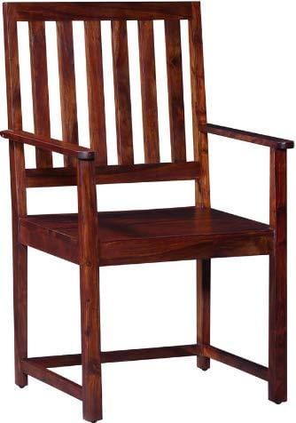 Handmade Pure Sheesham Wood Standard Size Study Arm Chair in Honey Finishing