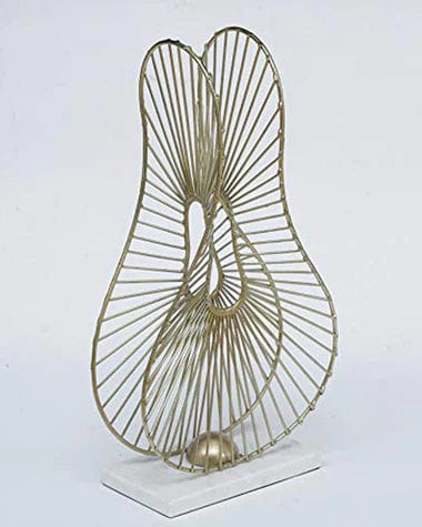 Gold Metal Abstract Lotus Table Showpiece For Home Decor Living Room Bedroom